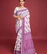 magenta all-over jacquard work saree 