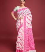 pink all-over jacquard work saree 
