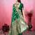 green zari woven saree with blouse