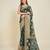 green soft organza intricate zari weaving saree