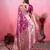 magenta zari woven saree with blouse
