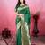 green zari weaving motifs saree with woven pallu