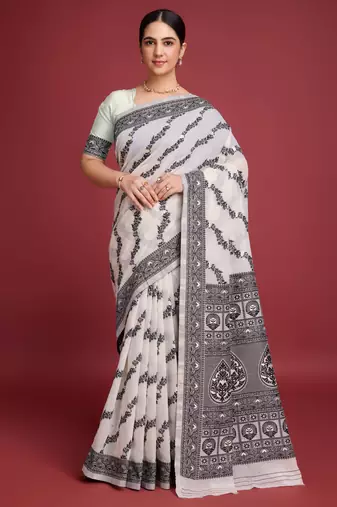 black all-over jacquard work saree 