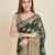 green soft organza intricate zari weaving saree