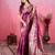 magenta zari woven saree with blouse