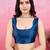 blue zari woven saree with blouse