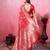red zari woven saree with blouse