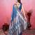 blue zari weaving motifs saree with woven pallu