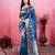 blue zari woven saree with blouse