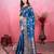 blue zari woven saree with blouse