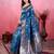 blue zari woven saree with blouse