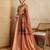 peach soft silk blend saree with blouse