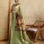 green soft silk blend saree with blouse