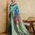 blue soft silk blend saree with blouse