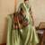 green soft silk blend saree with blouse