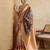 brown soft silk blend saree with blouse