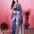 navy blue zari woven saree with blouse