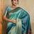 blue soft silk blend saree with blouse