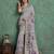 grey viscose digital print saree with rich pallu