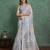 grey viscose digital print saree with rich pallu