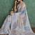 grey viscose digital print saree with rich pallu