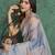 grey viscose digital print saree with rich pallu