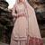 Peach faux georgette embroidery work wedding wear palazzo set