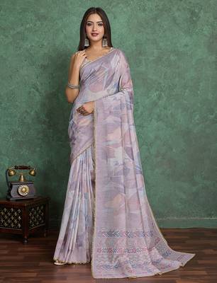 grey viscose digital print saree with rich pallu 1