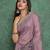 lavender viscose digital print saree with rich pallu