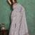 grey viscose digital print saree with rich pallu