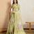 peach viscose digital print saree with rich pallu
