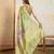peach viscose digital print saree with rich pallu