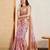 peach viscose digital print saree with rich pallu