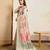 cream viscose digital print saree with rich pallu