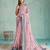 pink floral digital print silk blend saree with tassel