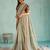 green floral digital print silk blend saree with tassel