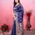 navy blue zari woven all over motifs saree
