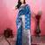 blue zari woven all over motifs saree