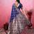 navy blue zari woven all over motifs saree