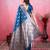 blue zari woven all over motifs saree