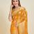 yellow soft organza intricate zari weaving saree