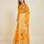 yellow soft organza intricate zari weaving saree