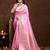 pink banarasi silk blend saree with intricate zari weaving