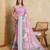 pink digital printed crackle silk blend saree