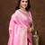 pink banarasi silk blend saree with intricate zari weaving