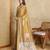 mustard digital printed crackle silk blend saree