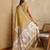 mustard digital printed crackle silk blend saree
