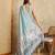 grey digital printed crackle silk blend saree