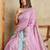 pink digital printed crackle silk blend saree