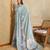 grey digital printed crackle silk blend saree